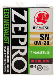    Idemitsu Zepro Ecomedalist Sn/Gf-5 0W-20 4,   -  